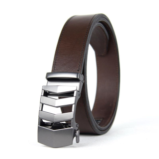 Kožený opasok s automatickou prackou PEARL RAILS, tmavo hnedá