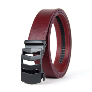 Kožený opasok s automatickou prackou BLACK RAILS, bordová