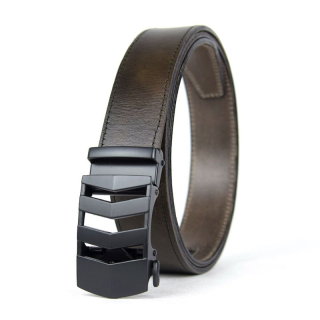 Kožený opasok s automatickou prackou BLACK RAILS, olivová