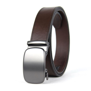 Kožený opasok s automatickou prackou PEARL STANDARD, tmavo hnedá