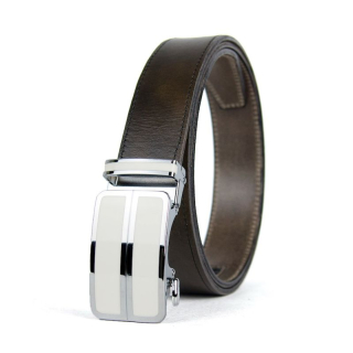 Kožený opasok s automatickou prackou IVORY DOUBLE, olivová