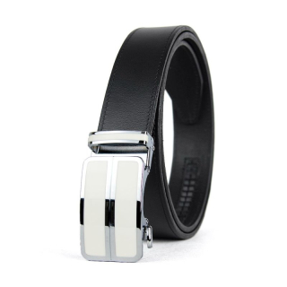 Kožený opasok s automatickou prackou IVORY DOUBLE, čierna