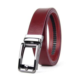 Kožený opasok s automatickou prackou PEARL BELT, bordová
