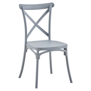 Plastová stohovateľná stolička, sivá