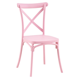 Plastová stohovateľná stolička, ružová
