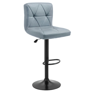 Elegantná barová stolička, ekokoža sivá-čierny kov