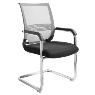 Zasadacia stolička s opierkami na ruky, čierna-sivá