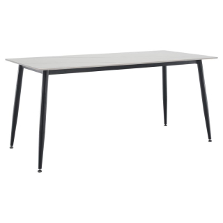 Jedálenský stôl, biely mramor-čierna, 160x80