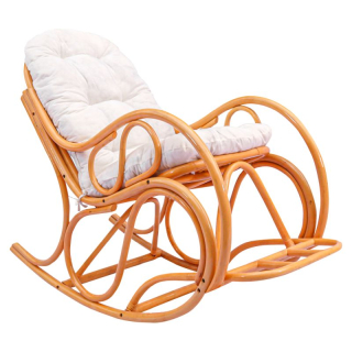 Hojdacie kreslo z prírodného ratanu, medová-béžová