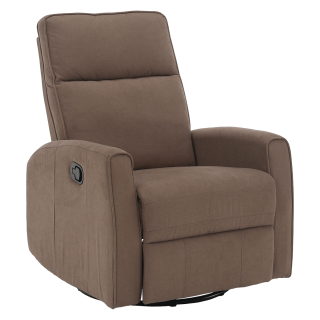 Relaxačné otočné kreslo s výklopnou podnožou, sivohnedá Taupe