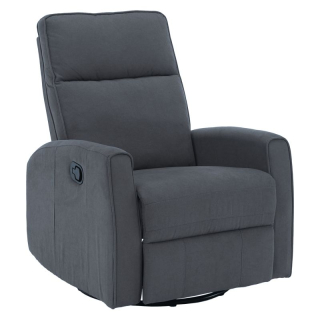 Relaxačné otočné kreslo s výklopnou podnožou, sivé