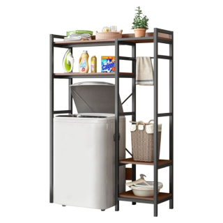 Praktický regál nad práčku, dub tmavý-čierna