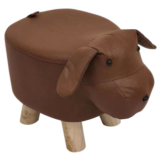 Taburet v tvare psíka, hnedá-prírodná