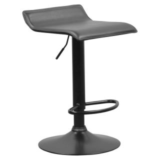 Dizajnová barová stolička so sedadlom v čiernej ekokoži