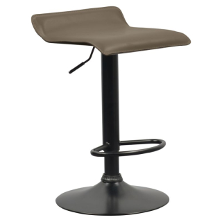 Dizajnová barová stolička so sedadlom v sivohnedej Taupe ekokoži