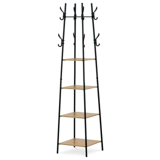 Vešiak so 4 policami z MDF, dekor divoký dub