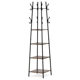 Vešiak so 4 policami z MDF, dekor staré drevo