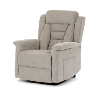 TV kreslo s elektrickým polohovaním, 2 motory, poťah lanýžová látka