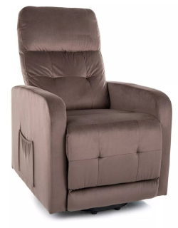 Elektrické elegantné polohovateľné kreslo, cappuccino bluvel 38