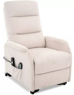 Elektrické polohovateľné relaxačné kreslo s výklopom, svetlobéžová brego 22