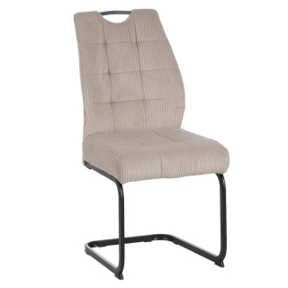 Elegantná jedálenská stolička s menčestrovým vzhľadom v odtieni hnedosivá Taupe