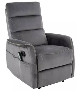 Relaxačné masážne polohovacie kreslo, sivá bluvel 14