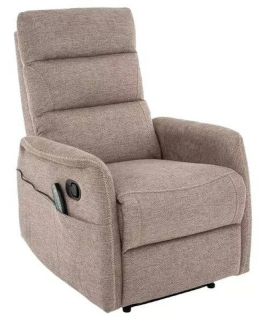 Relaxačné masážne polohovacie kreslo, béžová brego 34