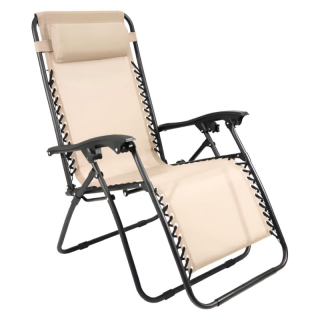 Záhradné polohovacie kreslo v béžovej farbe