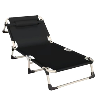 Záhradné lehátko, čierna-béžová