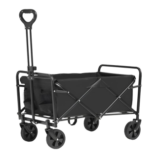Záhradný vozík, skladací, čierny