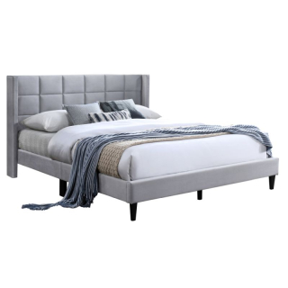 Luxusná manželská posteľ, 160x200, sivá Velvet látka