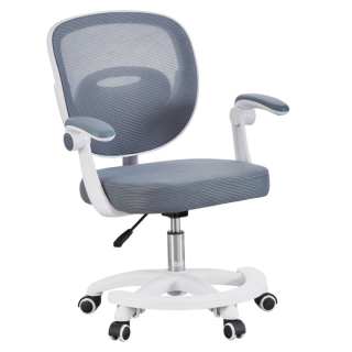 Štýlová otočná stolička, sivá-biela