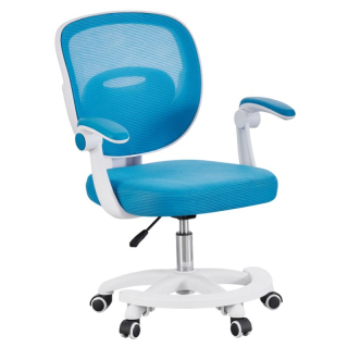 Štýlová otočná stolička, modrá-biela