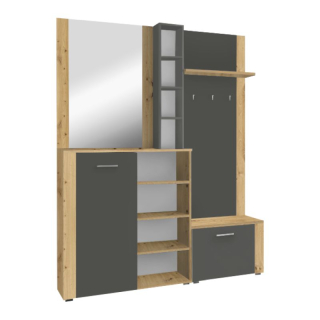 Praktická predsieňová zostava z DTD v prevedení dub artisan-grafit