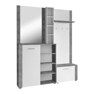 Praktická predsieňová zostava z DTD v prevedení biela-betón