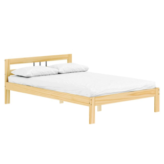 Posteľ s roštom, prírodná, borovicové drevo, 140x200
