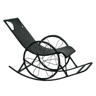 Hojdacie kreslo, ratan-kov, čierna