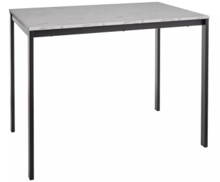Jedálenský stôl 100x60, čierny mat-biely efekt mramoru
