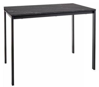 Jedálenský stôl 100x60, čierny mat-čierny efekt mramoru