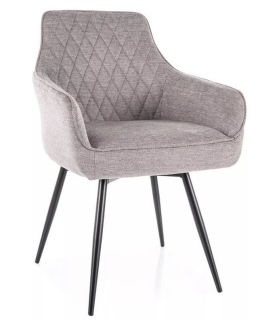 Skvelá jedálenská stolička, látka BREGO, čierna-sivá brego 07