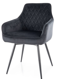 Skvelá jedálenská stolička, látka VELVET, čierna-čierna bluvel 19