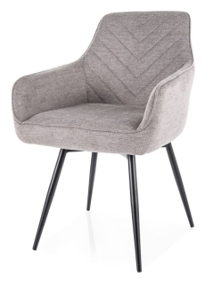 Jedálenská stolička s prešívaným operadlom, čierna-sivá 07