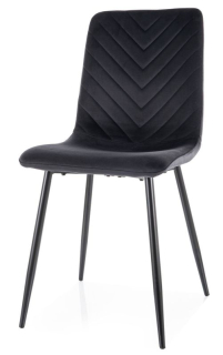 Luxusná jedálenská stolička s prešívaním, čierna-čierna bluvel 19