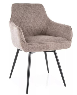 Skvelá jedálenská stolička, látka BREGO, čierna-béžová brego 34