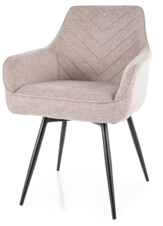 Jedálenská stolička s prešívaným operadlom, čierna-svetlobéžová 31