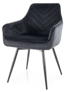 Jedálenská stolička s prešívaným operadlom, čierna-čierna bluvel 19