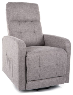 Elektrické elegantné polohovateľné kreslo, sivá brego 07