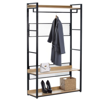 Štýlový regál s policami TYP2, dub-čierna