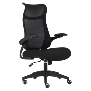 Kancelárske kreslo, vysoké operadlo so sieťovinou, čierne