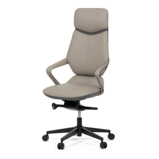 Sivé kancelárske kreslo z kvalitnej ekokože